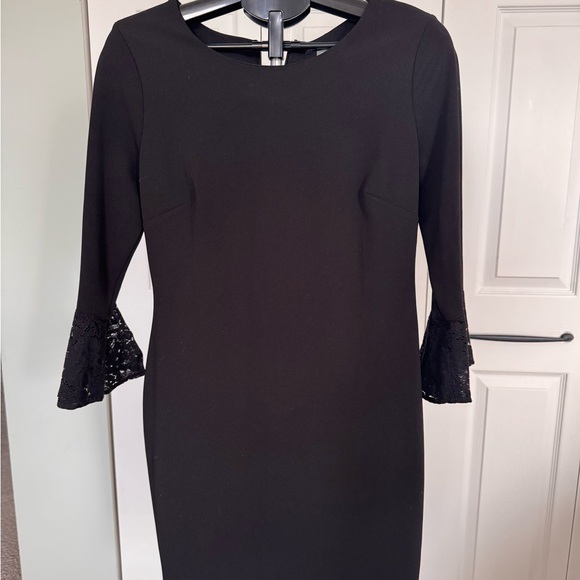Tommy Hilfiger Black Dress with Lace Cuffs - Picture 2 of 5